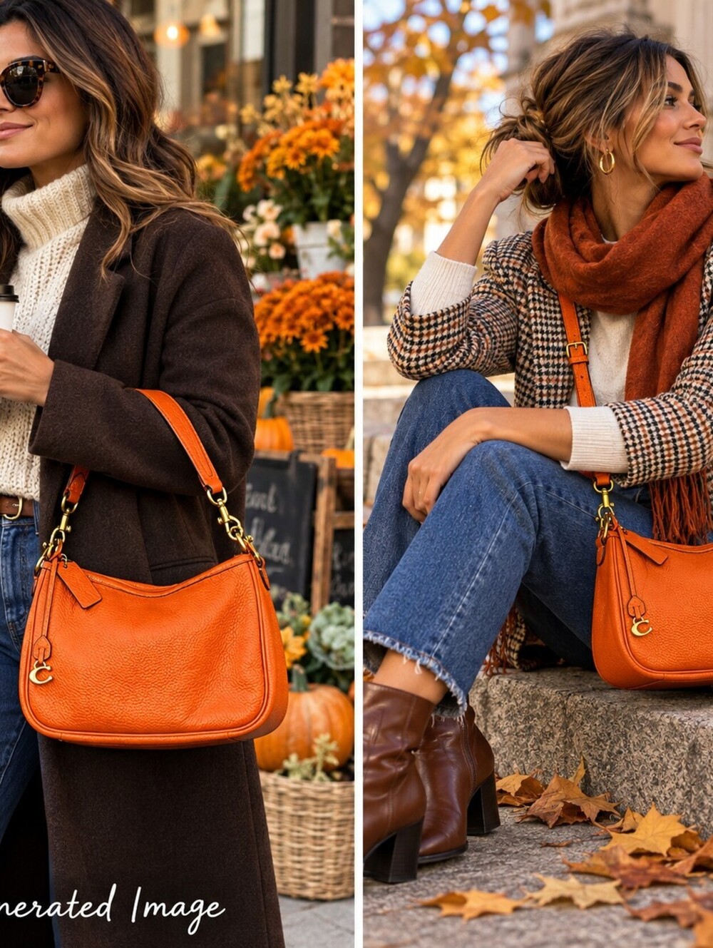 Coach Cary Crossbody CC437 Sun Orange Pebble Leather Shoulder Bag Purse